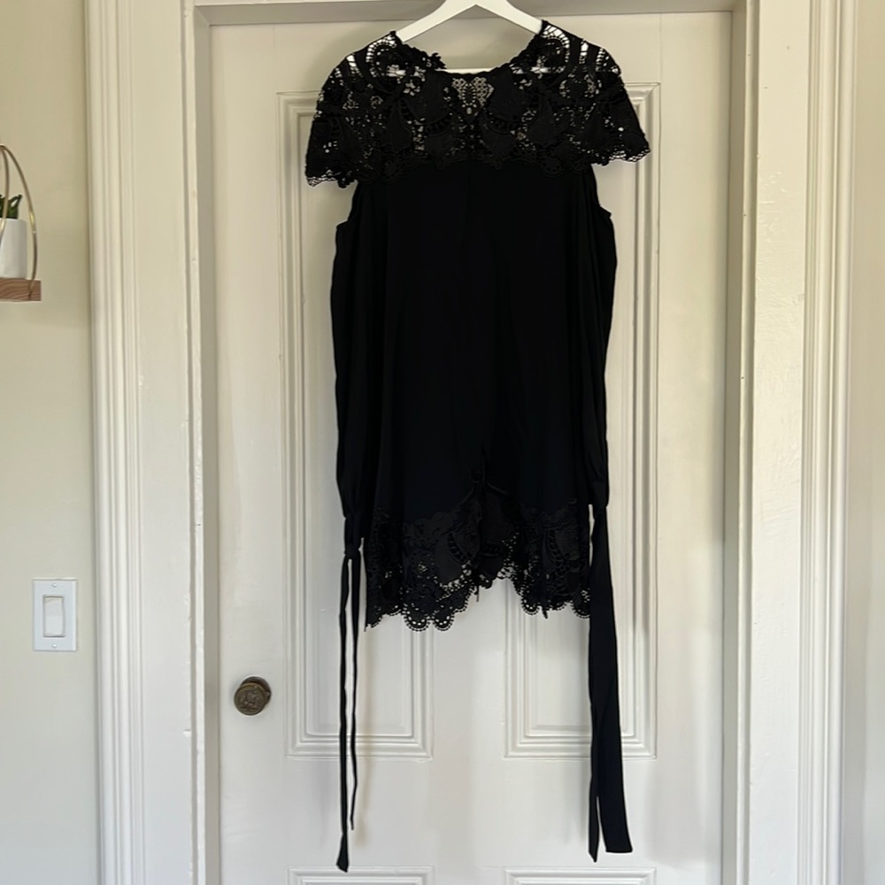 Jonathan shimkai cutout guipure lace-panel dress